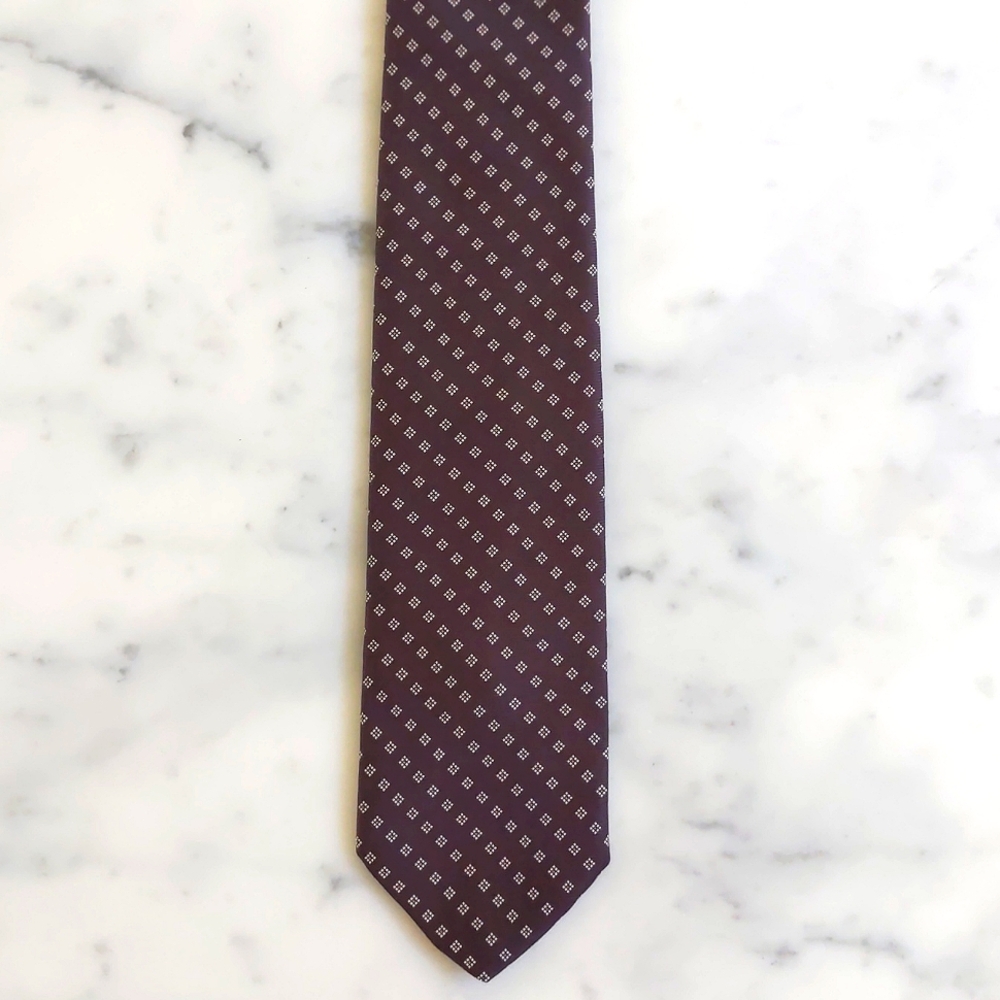 NWOT. Vintage Paolo Rossi Designer Collection Tie with Brown and Tan Patterns.